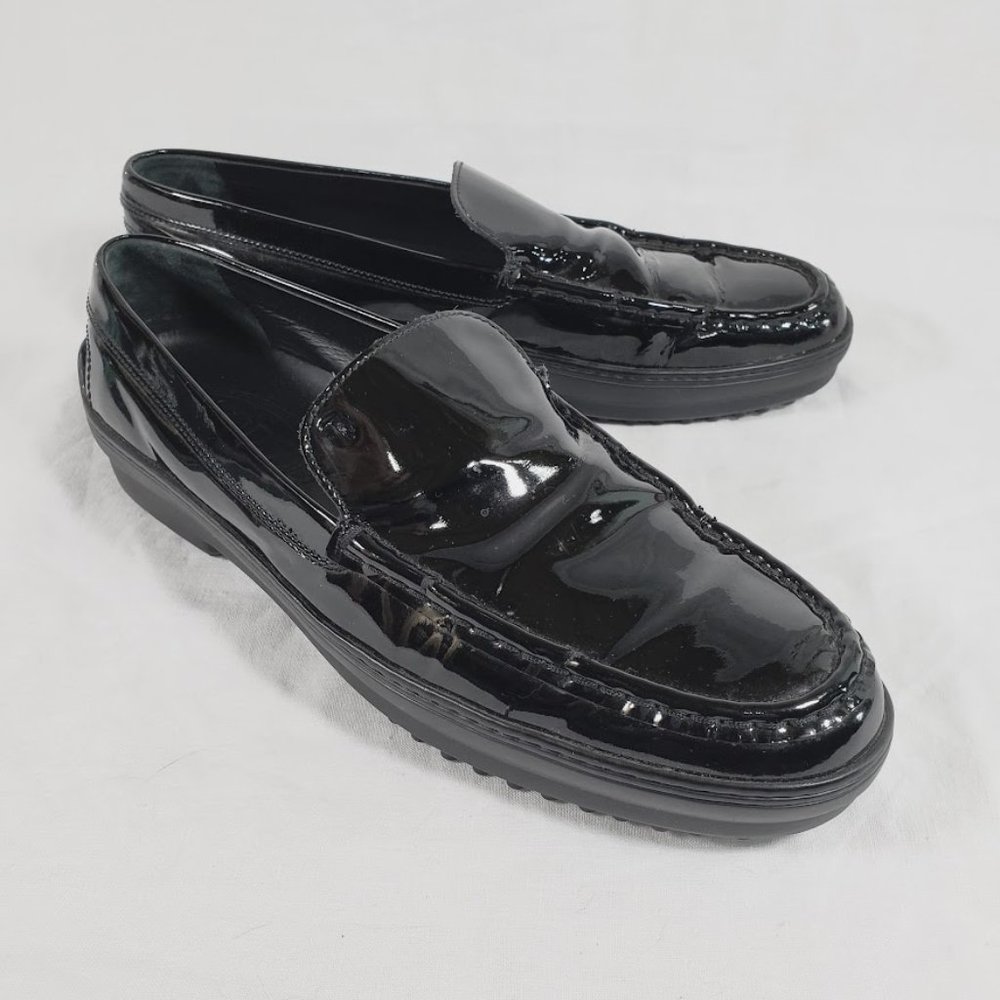 Tod's Black Patent Leather Loafers